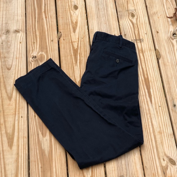 Lands End Traditional Fit Navy Trousers Size 30 - Picture 4 of 4